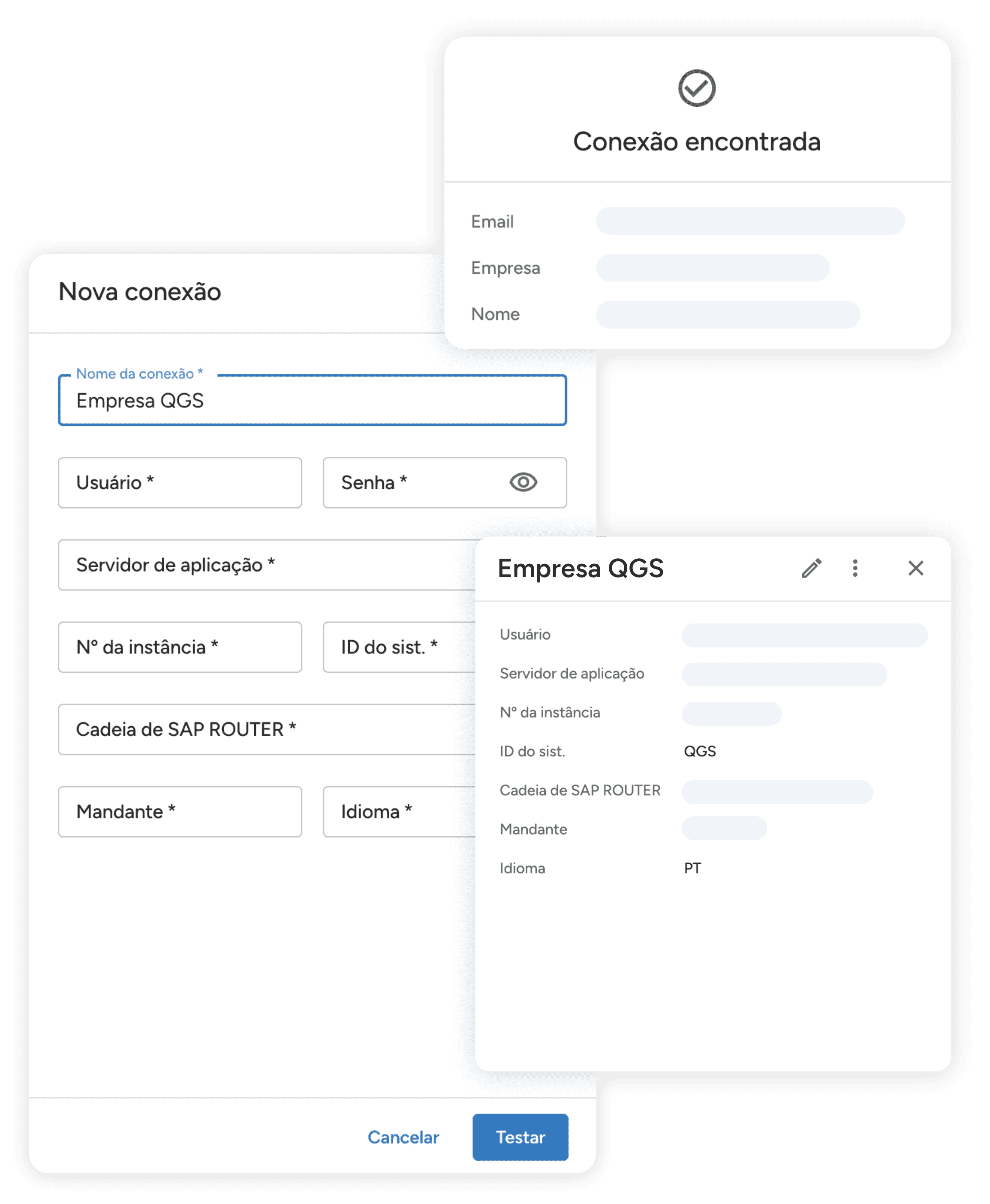 Crie conexões personalizadas com os mesmos dados inseridos no Router. Configure ambientes de teste (Qualidade) ou produção com facilidade.