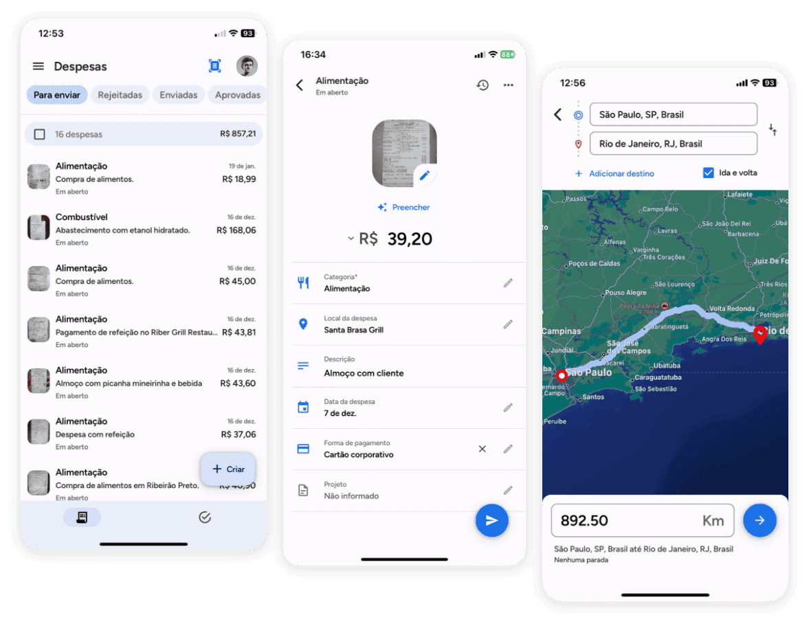 Visualização dos recursos do aplicativo mobile NotePay